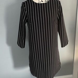 H & M Black and White Striped Dress